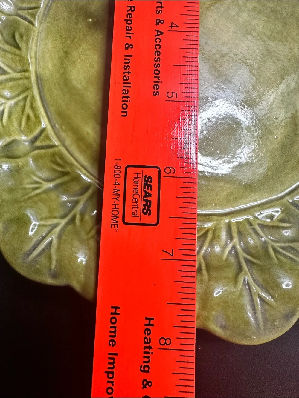 Green Ceramic Leaf Bowl with Matching Saucer - Decorative Dinnerware